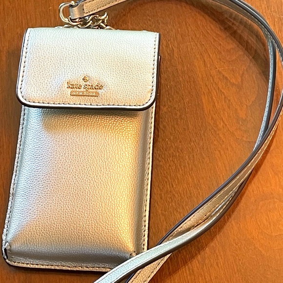 kate spade Accessories - Kate Spade Silver Crossbody Phone Wallet